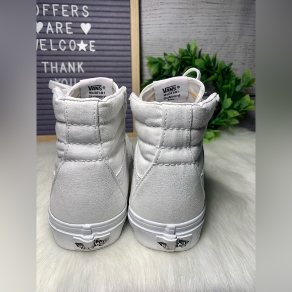 VANS Canvas Sk8-Hi True White Shoes size 7 high top - Picture 6 of 10